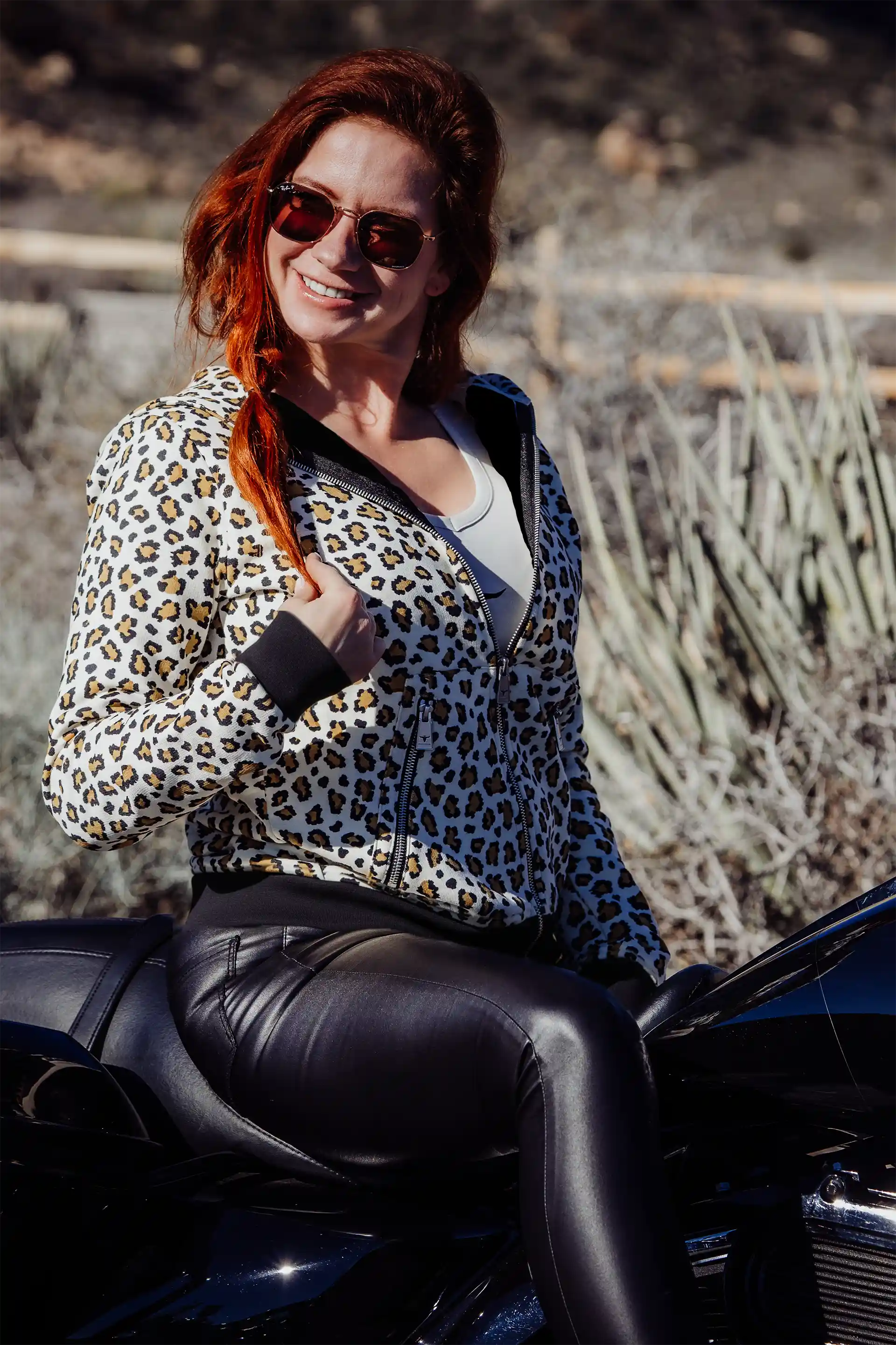 Image of PURE RIDERS - Queens Born Wild - Zipper Hoodie Leopard, Front-Shooting